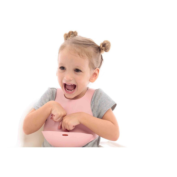 MINIKOIOI Podbradník silikónový s vreckom - Pink