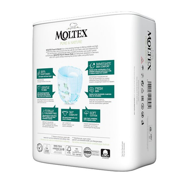 MOLTEX Pure&Nature Nohavičky plienkové jednorazové 4 Maxi (7-12 kg) 22 ks