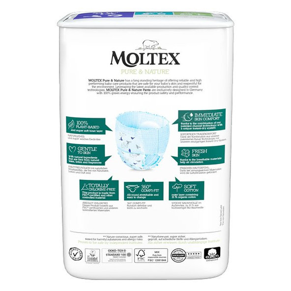 MOLTEX Pure&Nature Nohavičky plienkové jednorazové 6 XL (14 kg+) 18 ks