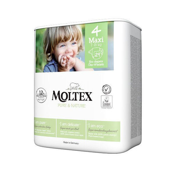 MOLTEX Pure&Nature Plienky jednorazové 4 Maxi (7-18 kg) 29 ks