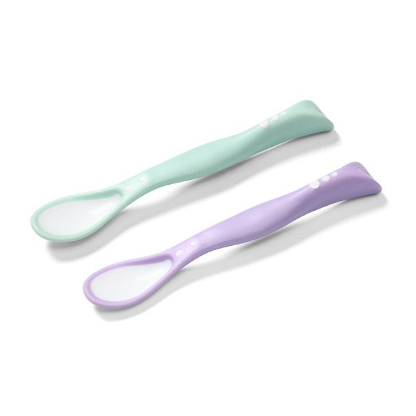 BABYONO Lyžičky 2 ks zeleno-fialové