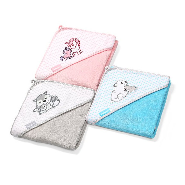 BABYONO Osuška s kapucňou Bamboo 100 x 100 cm - modrá