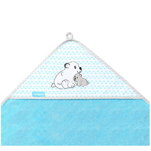 BABYONO Osuška s kapucňou Bamboo 100 x 100 cm - modrá