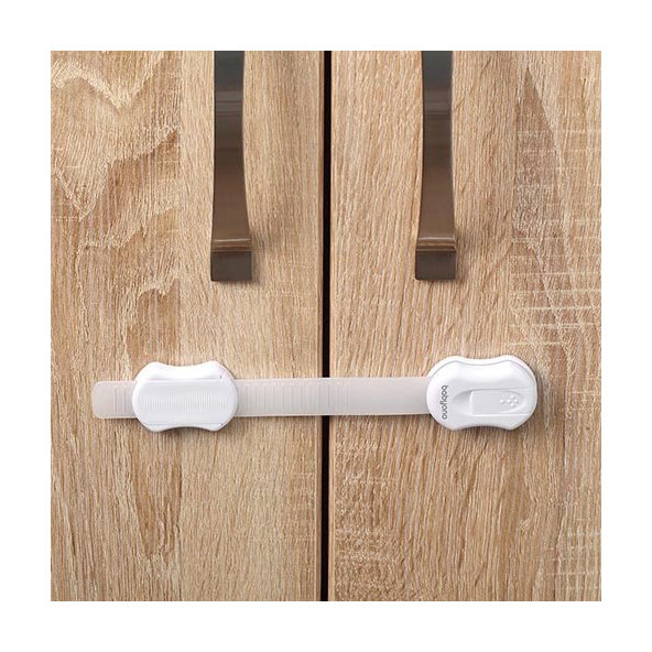 BABYONO Zámky bezpečnostné univerzálne na nábytok, White 4 ks