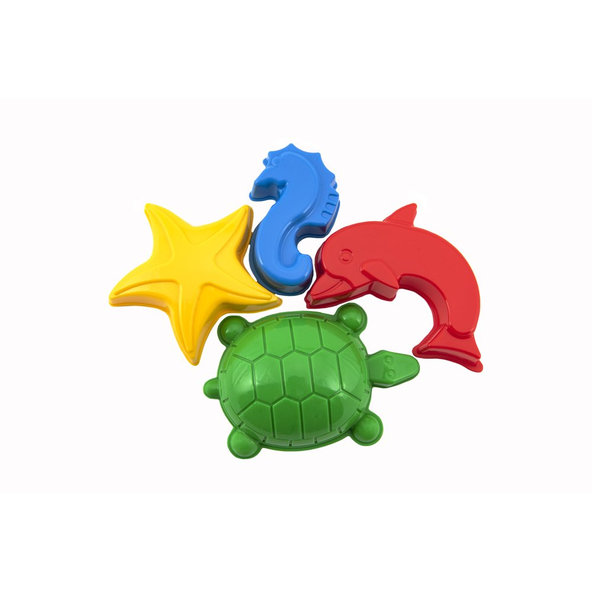 TEDDIES Formičky Bábovky na piesok morské zvieratká 4 ks, 12m+