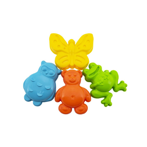 TEDDIES Formičky Bábovky na piesok zvieratká 4 ks, 12m+