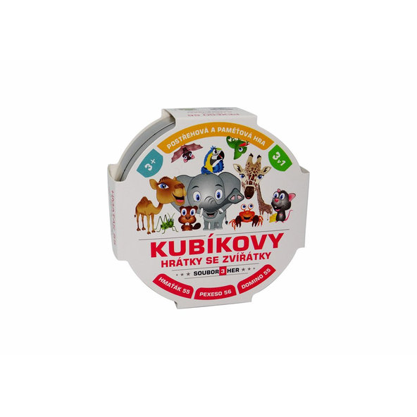TEDDIES Kubíkove hry so zvieratkami 3v1 v plechovej krabičke