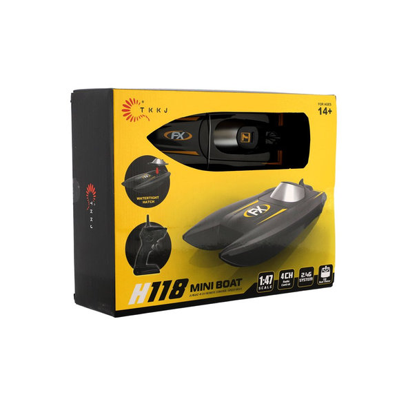 TEDDIES Motorový čln/loď do vody RC 22 cm čierny