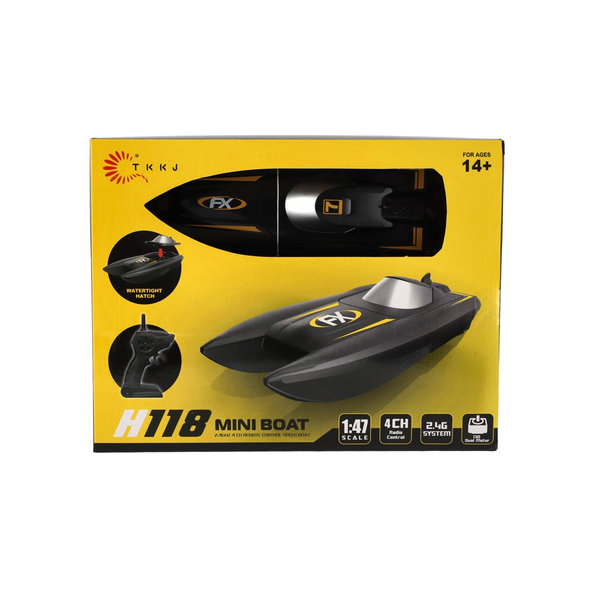 TEDDIES Motorový čln/loď do vody RC 22 cm čierny