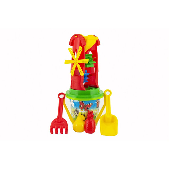 TEDDIES Sada na piesok vedro, mlynček s doplnkami 4 druhy, 12m+