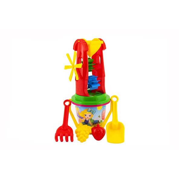 TEDDIES Sada na piesok vedro, mlynček s doplnkami 4 druhy, 12m+