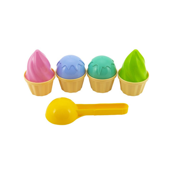 TEDDIES Sada na piesok zmrzlina lopatka 15cm + bábovky 2 farby, 12m+