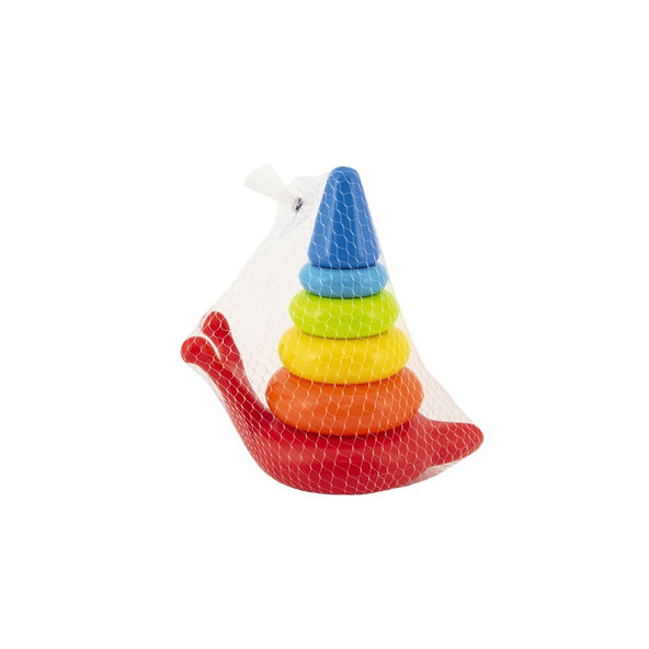 TEDDIES Skladačka pyramída krúžky slimák 6 ks, 12m+