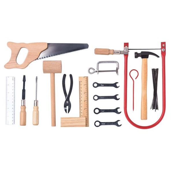 WOODY Náradie kovové v drevenom boxe - veľké