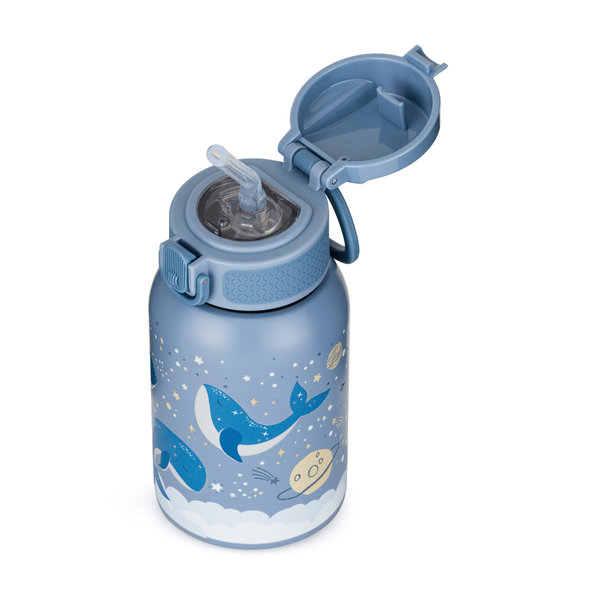 PETITE&MARS nerezová termo fľaša Whale Song 350 ml 12m+