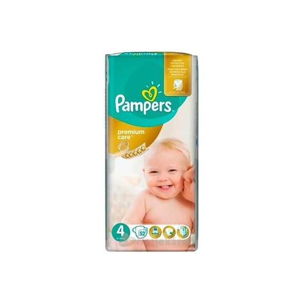 Jednorazové absorpčné plienky PAMPERS PREMIUM CARE 4 Maxi, 52ks