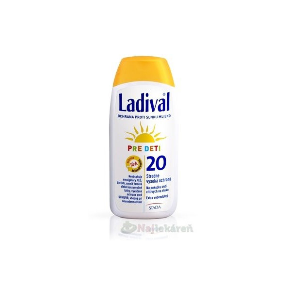 Ladival PRE DETI SPF 20 mlieko