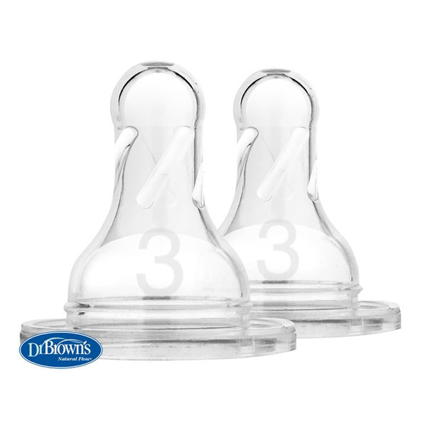 DR.BROWN'S Cumlík na fľaše Options+ úzke 6m+, silikónový 2 ks