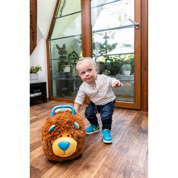 TEDDIES Odrážadlo Funny wheels Rider Ride-On levíček plyšový modrý 12 m +