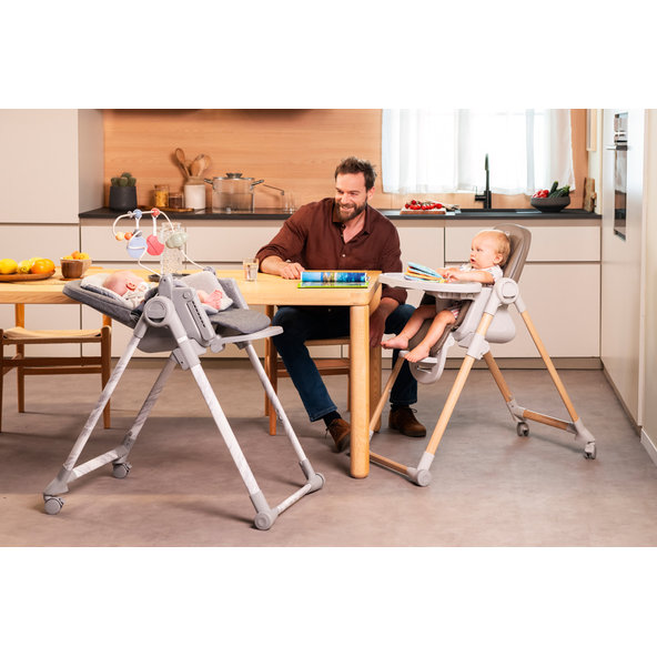 CHICCO Stolička jedálenská Polly Armonia - Scandinavian + Hrazdička Rainbow