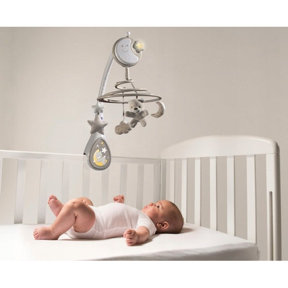 CHICCO Kolotoč nad postieľku a závesná hračka 3v1 Next2Dreams neutral 0m+