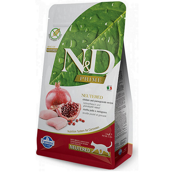Farmina N&D cat PRIME (GF) adult, neutered, chicken & pomegranate 1,5kg