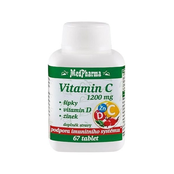 MedPharma Vitamín C 1200 mg - šípky, vit. D, zinok 67 tabliet