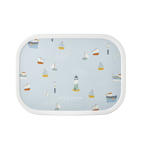 LITTLE DUTCH Desiatový set (fľaša 400ml+box) Námornícky záliv