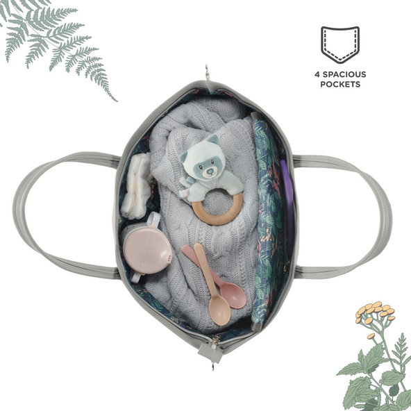 KINDERKRAFT Taška prebaľovacia Treasurebag Light Grey Nature Vibes, Premium