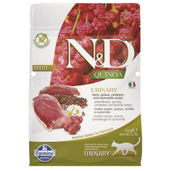 Farmina N&D cat QUINOA (GF) adult, urinary, duck & coconut granule pre mačky 0,3kg