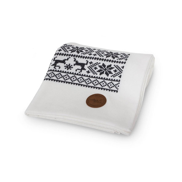 CEBA Deka pletená v darčekovom balení 90x90 soby biele