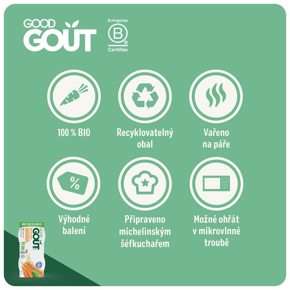 2x GOOD GOUT BIO Pyré z maslovej tekvice a mrkvy 190 g