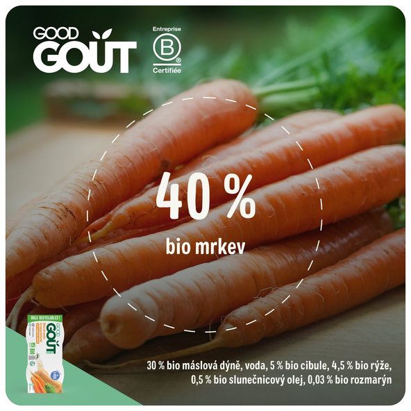 2x GOOD GOUT BIO Pyré z maslovej tekvice a mrkvy 190 g
