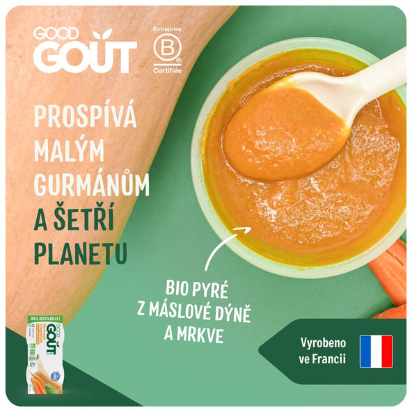 2x GOOD GOUT BIO Pyré z maslovej tekvice a mrkvy 190 g