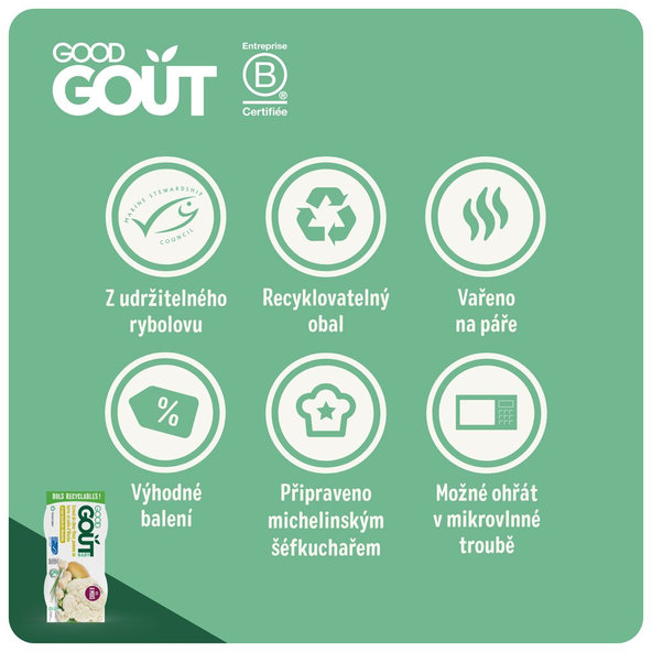 2x GOOD GOUT BIO Treska pestrá s karfiolom a zemiačiky 190 g