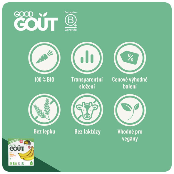 4x GOOD GOUT BIO Banán 85 g