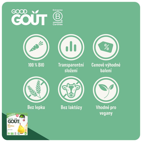 4x GOOD GOUT BIO Hruška 85 g