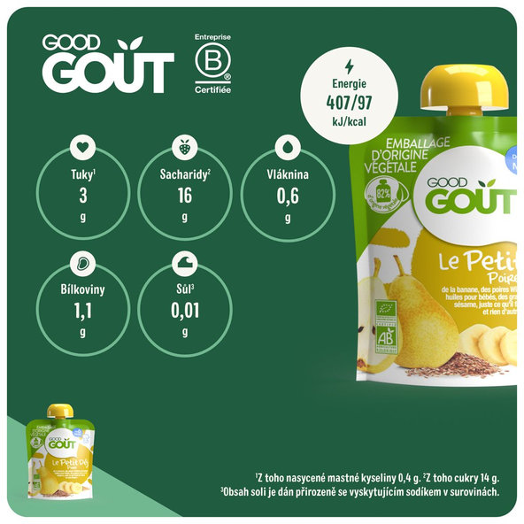 GOOD GOUT BIO Hruškové raňajky 70 g