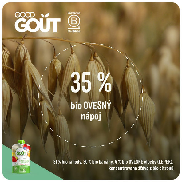 GOOD GOUT BIO Ovsený dezert s jahodou a banánom 90 g