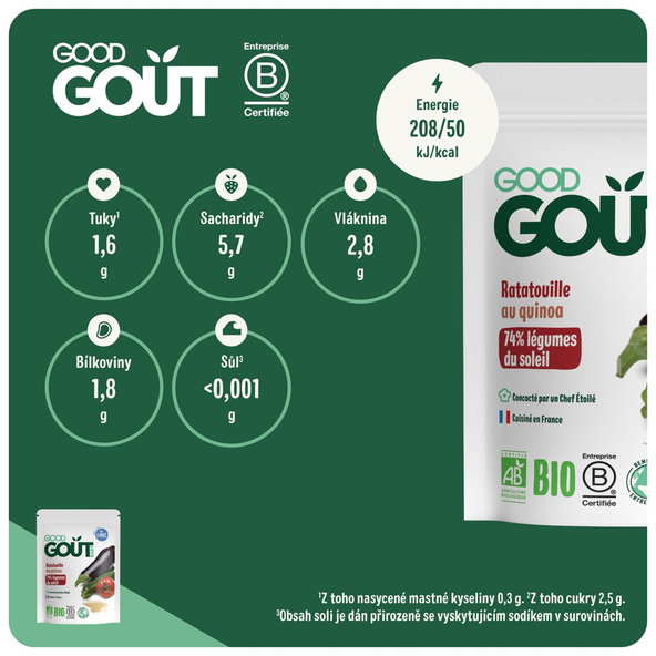 GOOD GOUT BIO Ratatouille s quinou 190 g