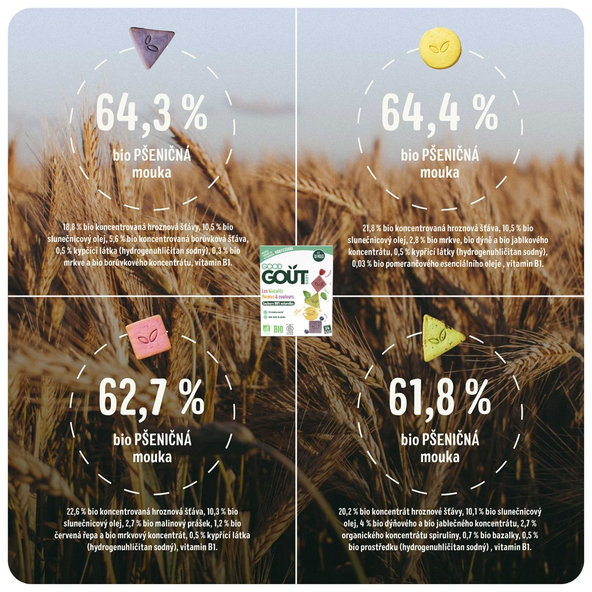 GOOD GOUT BIO Sušienky farby & tvary 80g