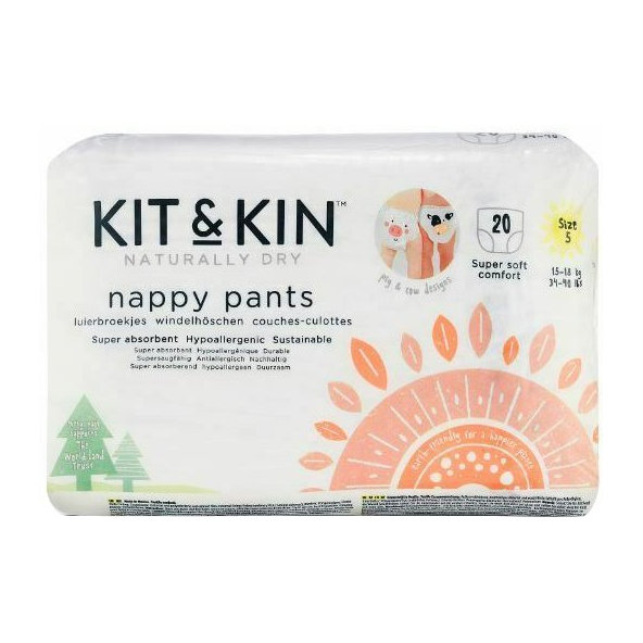 KIT & KIN ekologickej plienkové nohavičky (pull-ups), veľkosť 5 (20 ks), 12-17 kg