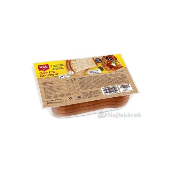 Schär PAIN Campagnard, bezgluténový krájaný chlieb, 240g