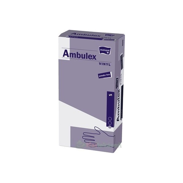 Ambulex rukavice VINYLOVÉ veľ. S, nesterilné, nepúdrované  100ks
