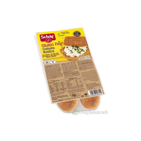 Schär CIABATTA RUSTICA, bezgluténové, celozrnné žemle, 200g