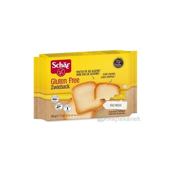 Schär ZWIEBACK, bezlepkové sucháre, 165g