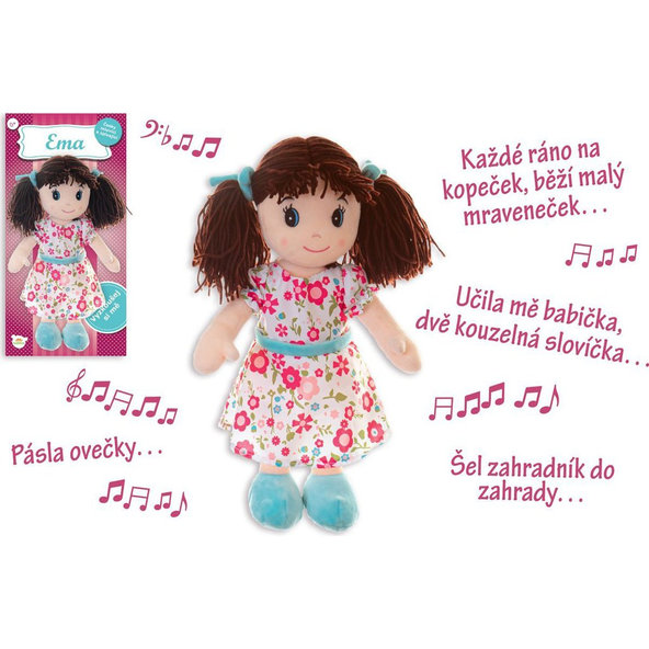 TEDDIES Bábika Ema handrová 40 cm česky hovoriaci a spievajúci