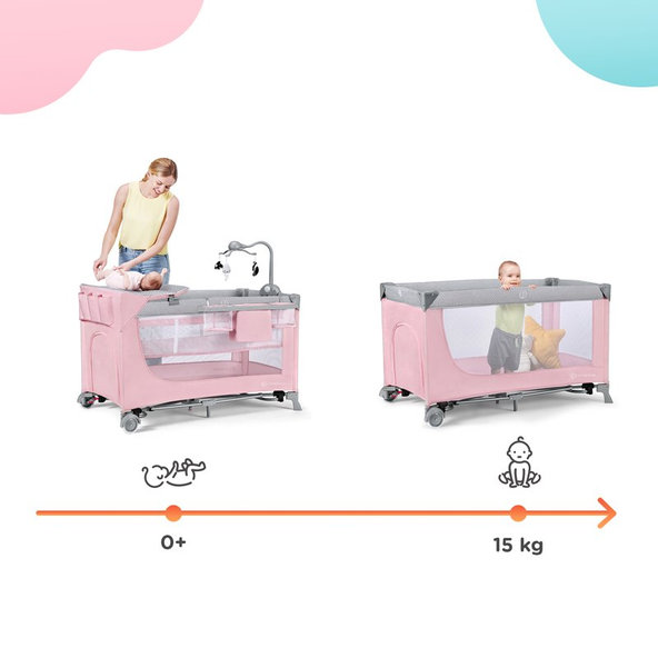 KINDERKRAFT Postieľka cestovná Leody doplnky Leody Pink