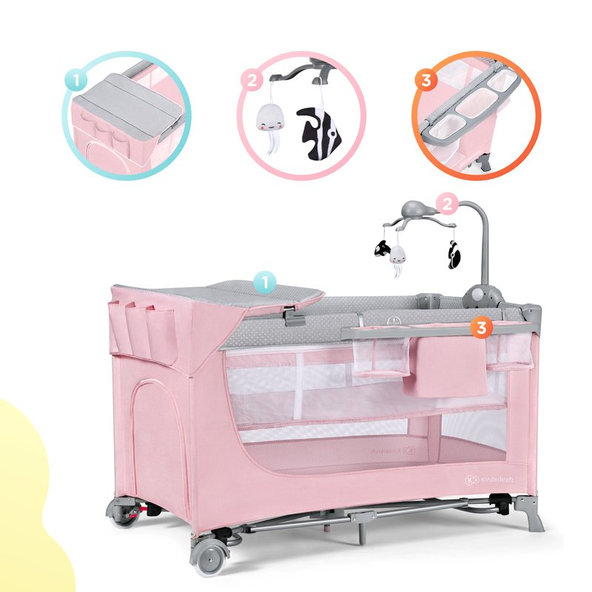 KINDERKRAFT Postieľka cestovná Leody doplnky Leody Pink