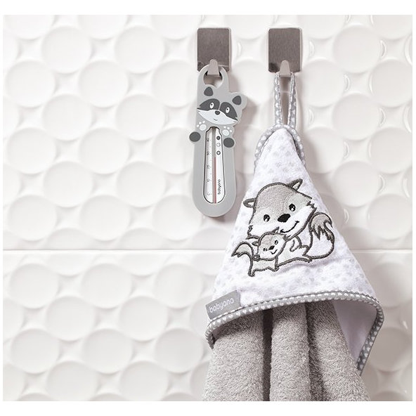 BABYONO Osuška s kapucňou Bamboo 100 x 100 cm - šedá